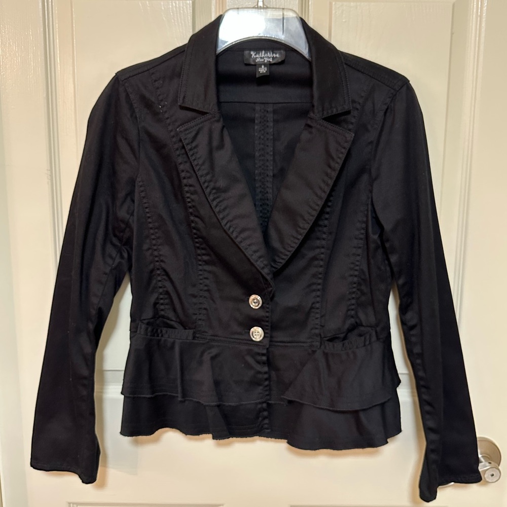 Katherine New York Tailored Black Blazer Size S